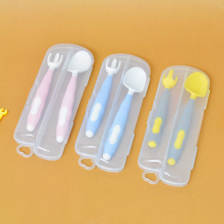 Baby Silicon Spoon Fork Set