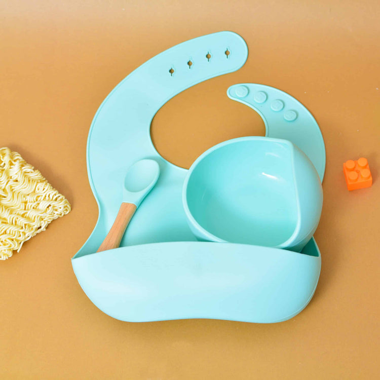 Baby Silicon Bib Bowl Set