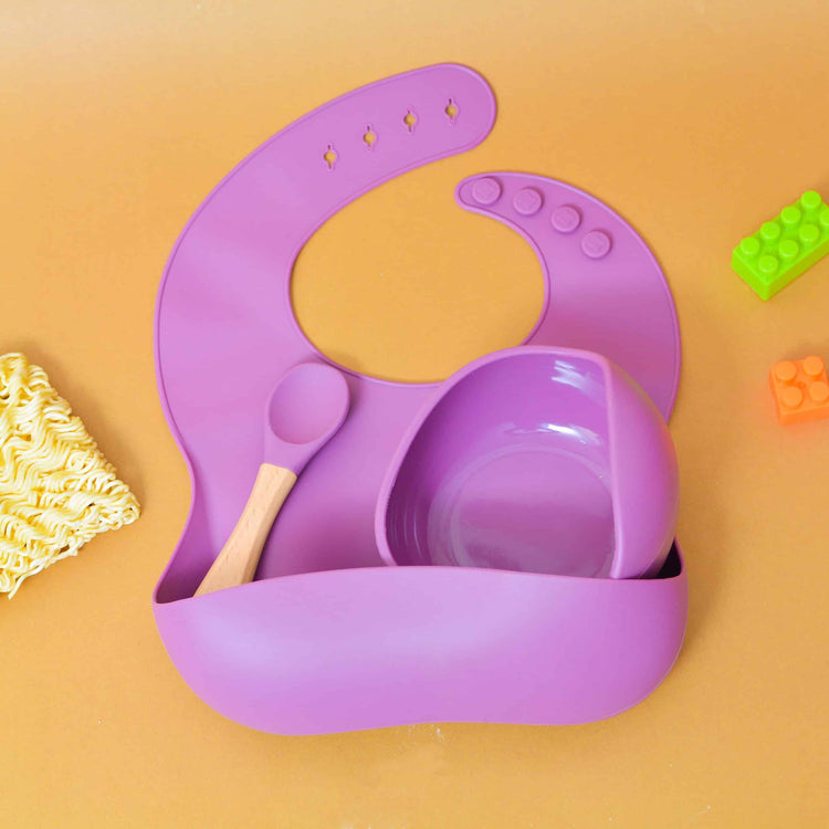 Baby Silicon Bib Bowl Set