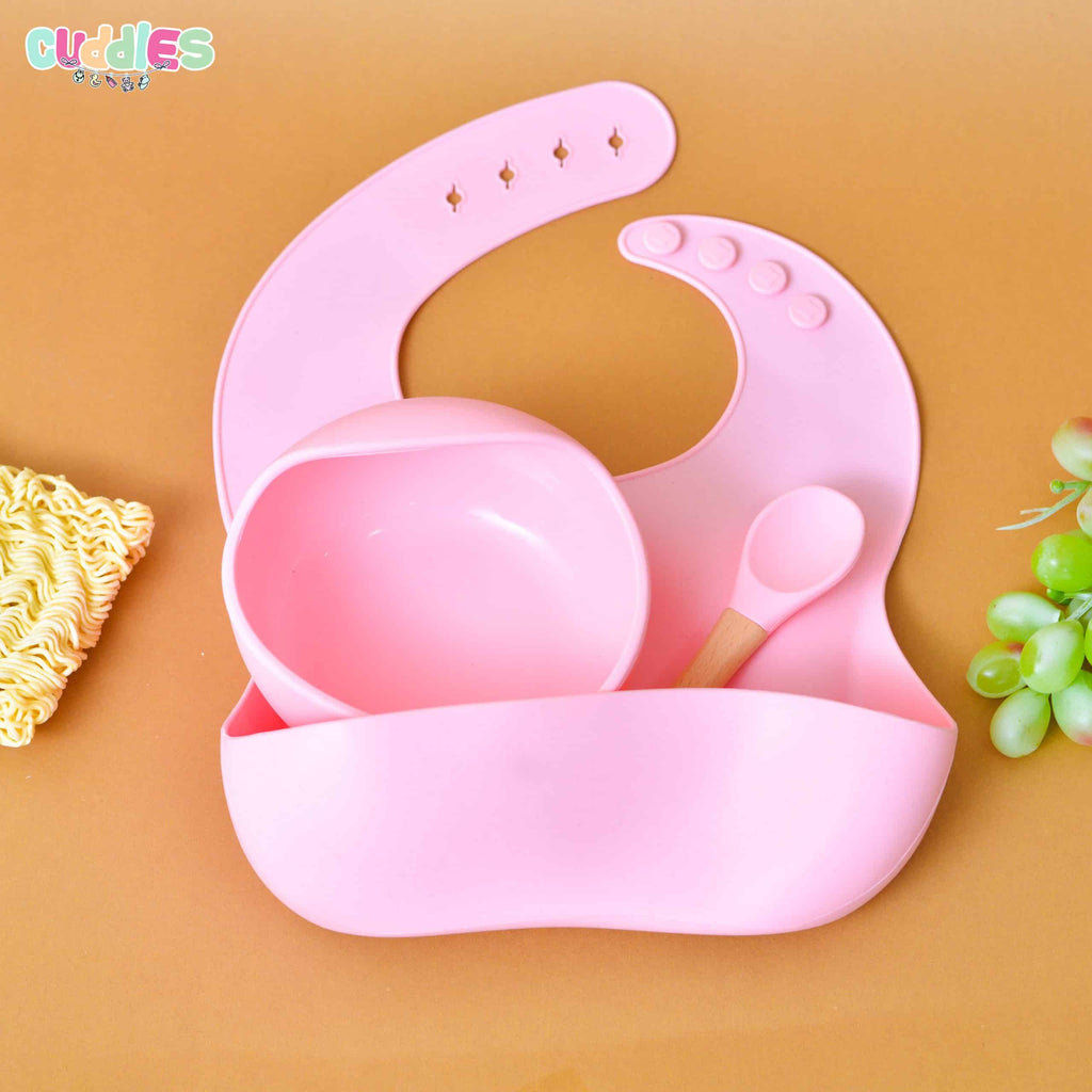 Baby Silicon Bib Bowl Set