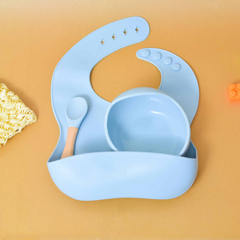 Baby Silicon Bib Bowl Set