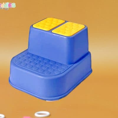 Colorful baby step stool designed for safety, featuring anti-slip surfaces and sturdy construction to support children's independence in reaching higher places.