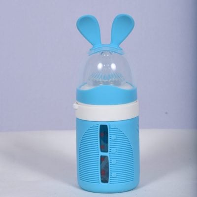 A transparent glass milk bottle with a capacity of 120 ML, featuring a tight-sealing white lid on top. The bottle's clear glass showcases the liquid inside, making it easy to see the content level. Perfect for a feeding a baby.